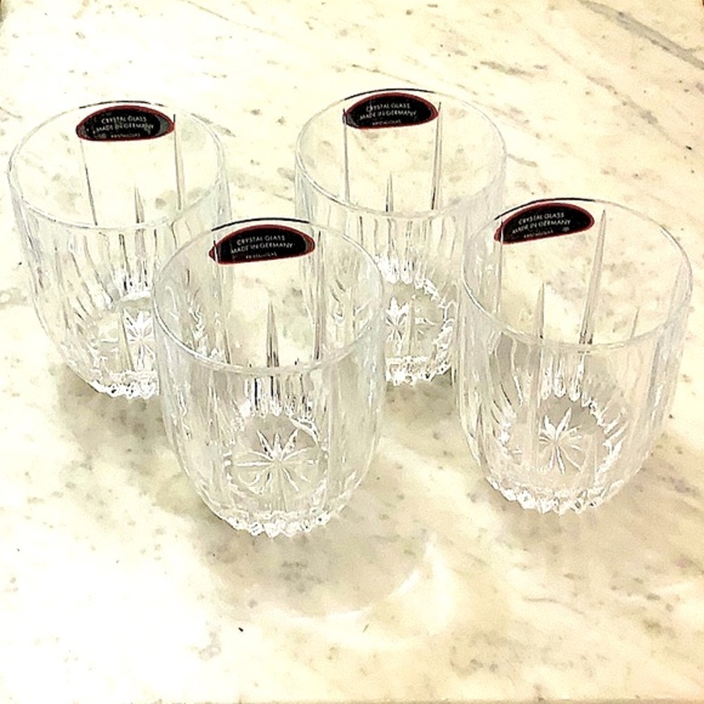RIEDEL ANGURI DOUBLE OLD FASHIONED WHISKY CRYSTAL SET OF 4 GERMANY NEW 12 oz